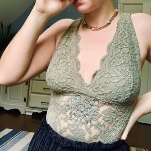 Green Lace Bodysuit